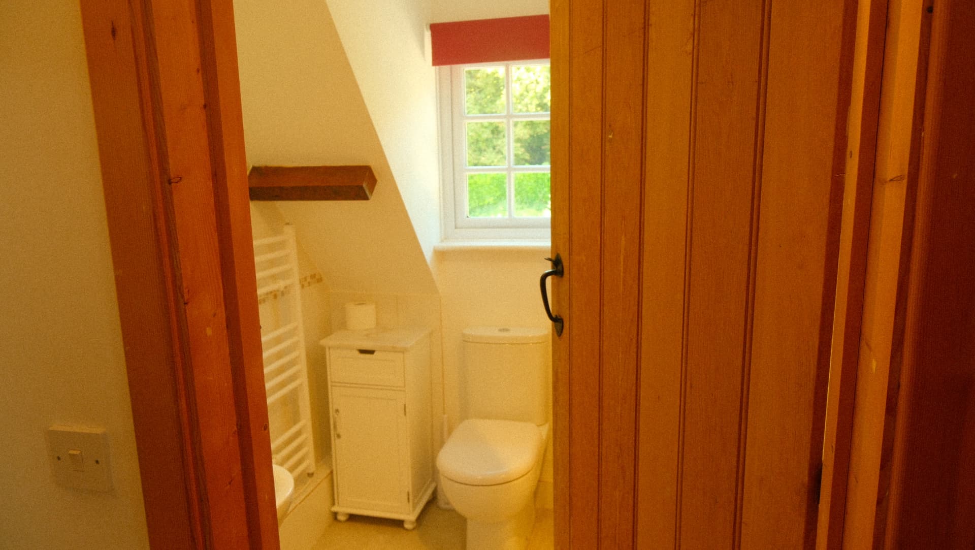 The bathroom window looking onto the garden