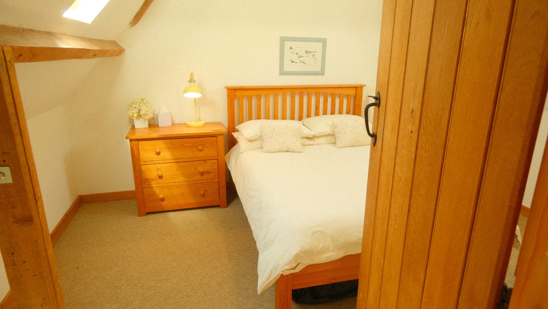 Soft morning light in the second bedroom
